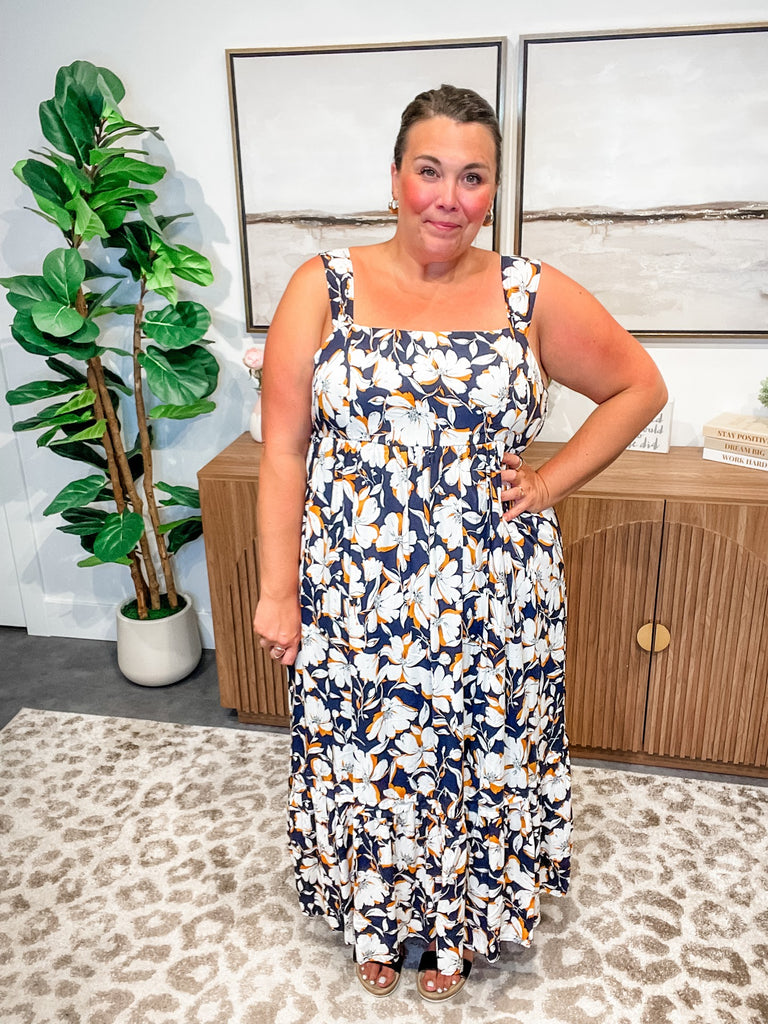 Blooming Blues Dress (S-3XL)-180 Dresses-Sew In Love-Hello Friends Boutique-Woman's Fashion Boutique Located in Traverse City, MI