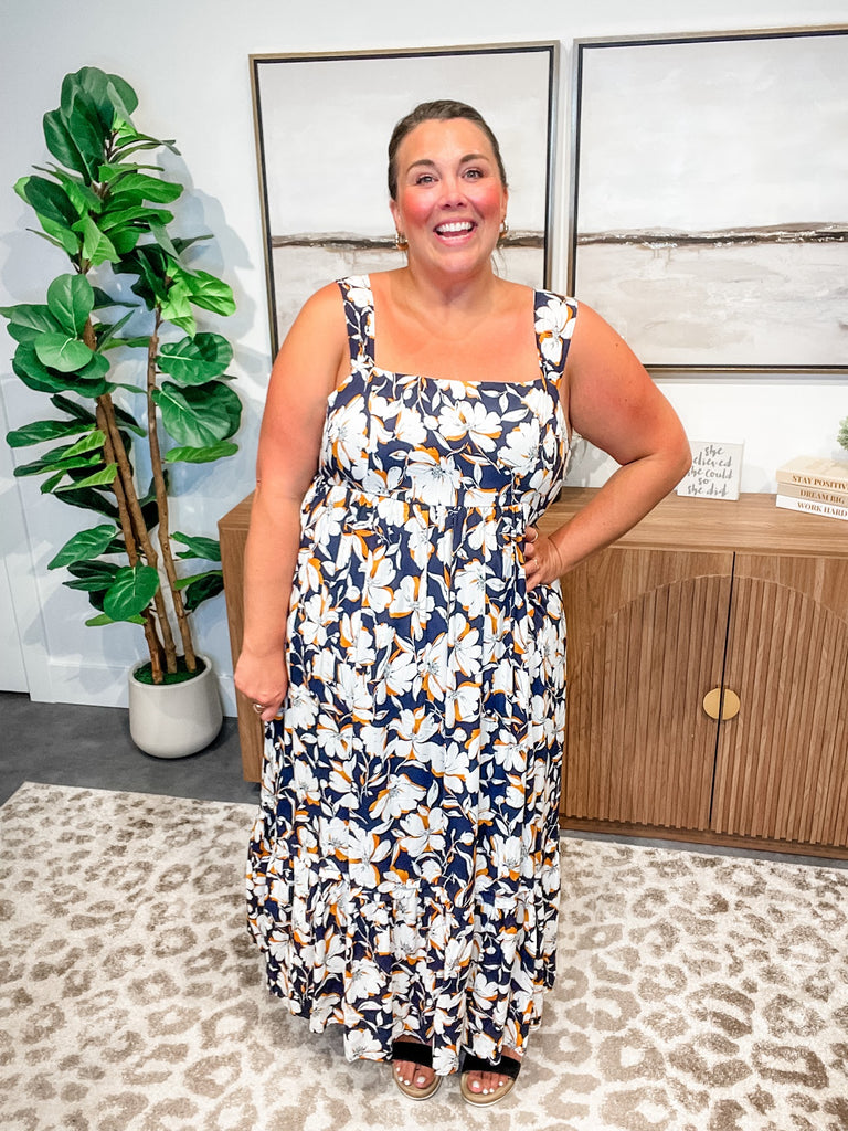 Blooming Blues Dress (S-3XL)-180 Dresses-Sew In Love-Hello Friends Boutique-Woman's Fashion Boutique Located in Traverse City, MI