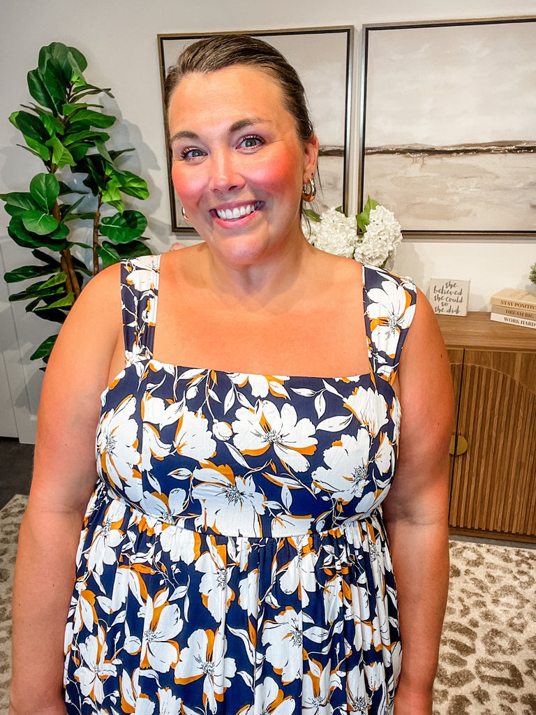 Blooming Blues Dress (S-3XL)-180 Dresses-Sew In Love-Hello Friends Boutique-Woman's Fashion Boutique Located in Traverse City, MI
