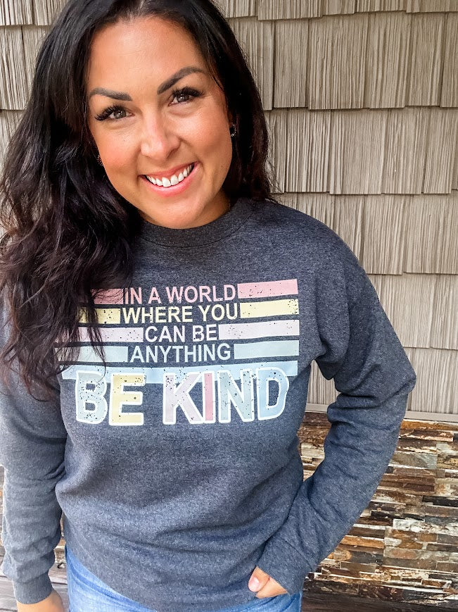 Be Kind Sweatshirt (S-3XL)-130 Graphic Tees-FOX & OWL-Hello Friends Boutique-Woman's Fashion Boutique Located in Traverse City, MI