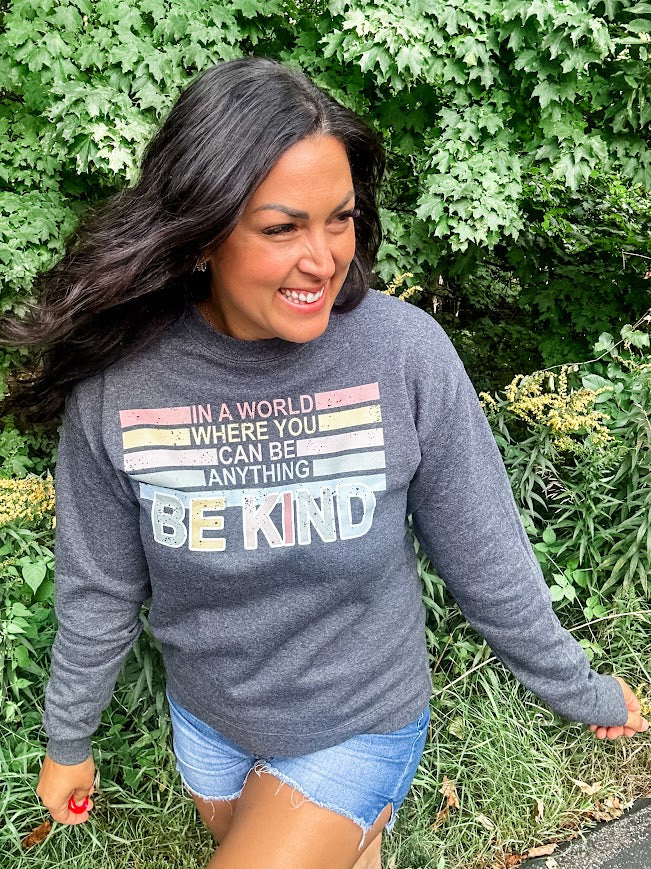 Be Kind Sweatshirt (S-3XL)-130 Graphic Tees-FOX & OWL-Hello Friends Boutique-Woman's Fashion Boutique Located in Traverse City, MI