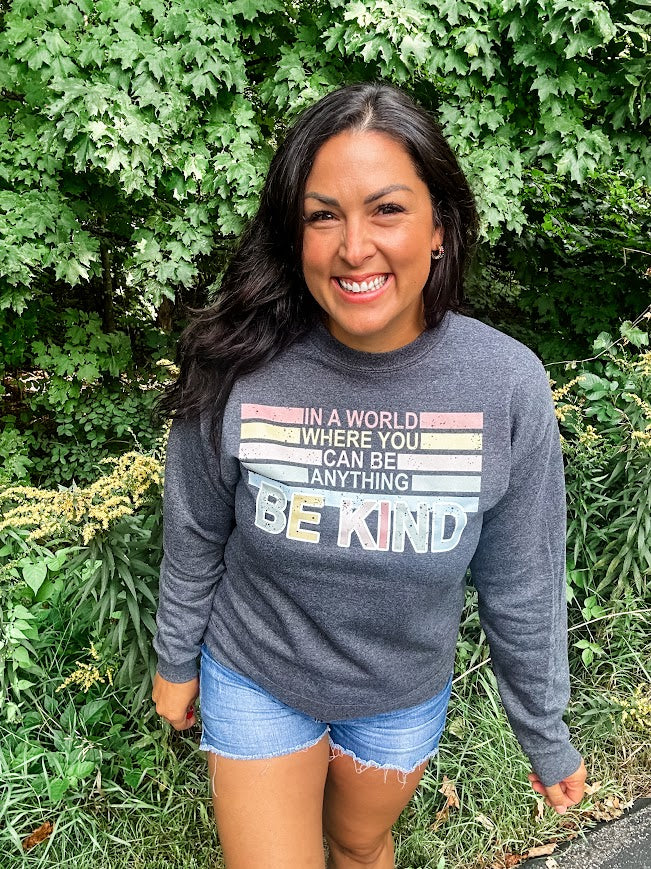 Be Kind Sweatshirt (S-3XL)-130 Graphic Tees-FOX & OWL-Hello Friends Boutique-Woman's Fashion Boutique Located in Traverse City, MI