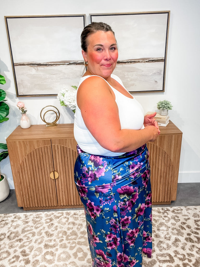 Petal Poetry Satin Midi Skirt (S-3XL)-230 Other Bottoms-Sew In Love-Hello Friends Boutique-Woman's Fashion Boutique Located in Traverse City, MI
