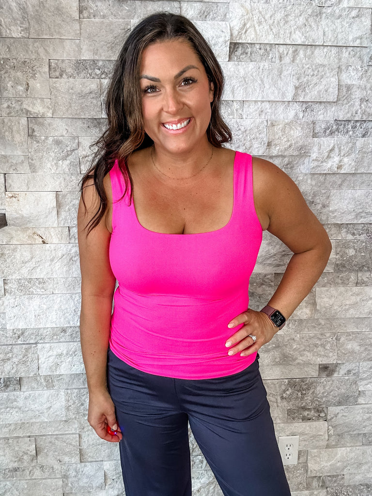 You're A Daydream Top in Sonic Pink (S-3XL)-120 Sleeveless-Rae Mode-Hello Friends Boutique-Woman's Fashion Boutique Located in Traverse City, MI