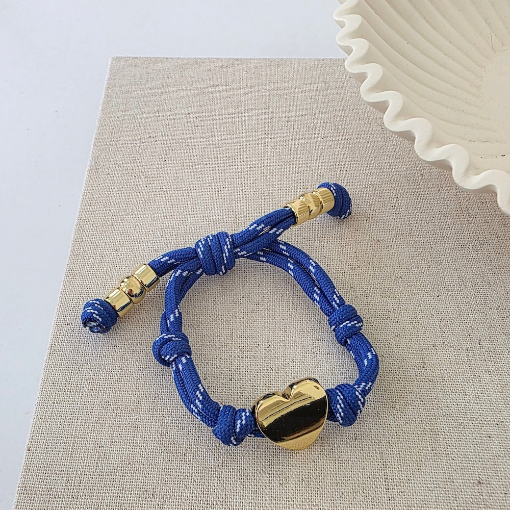 Knotty Cord Heart Bracelet - WATERPROOF-Bracelet-Pretty Simple