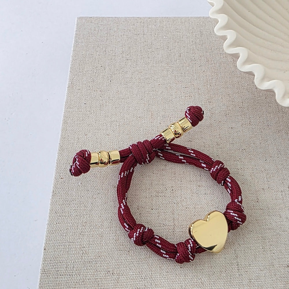 Knotty Cord Heart Bracelet - WATERPROOF-Bracelet-Pretty Simple