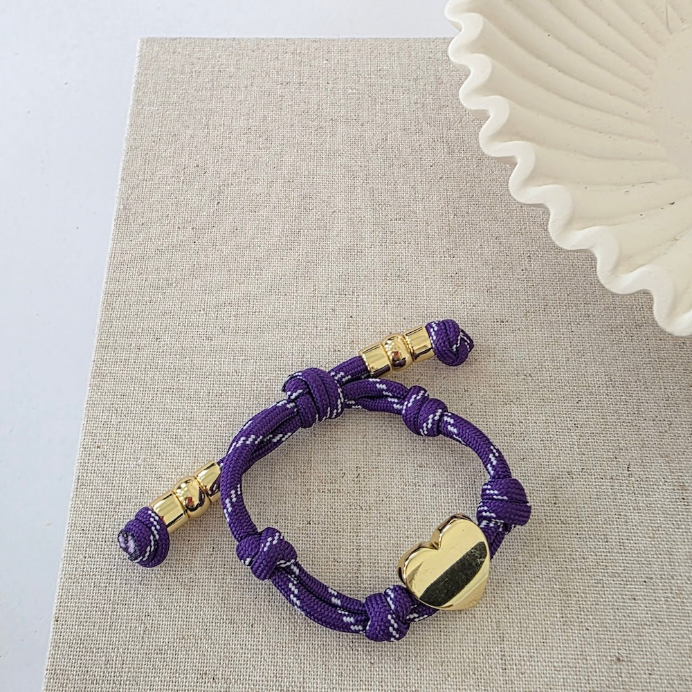 Knotty Cord Heart Bracelet - WATERPROOF-Bracelet-Pretty Simple