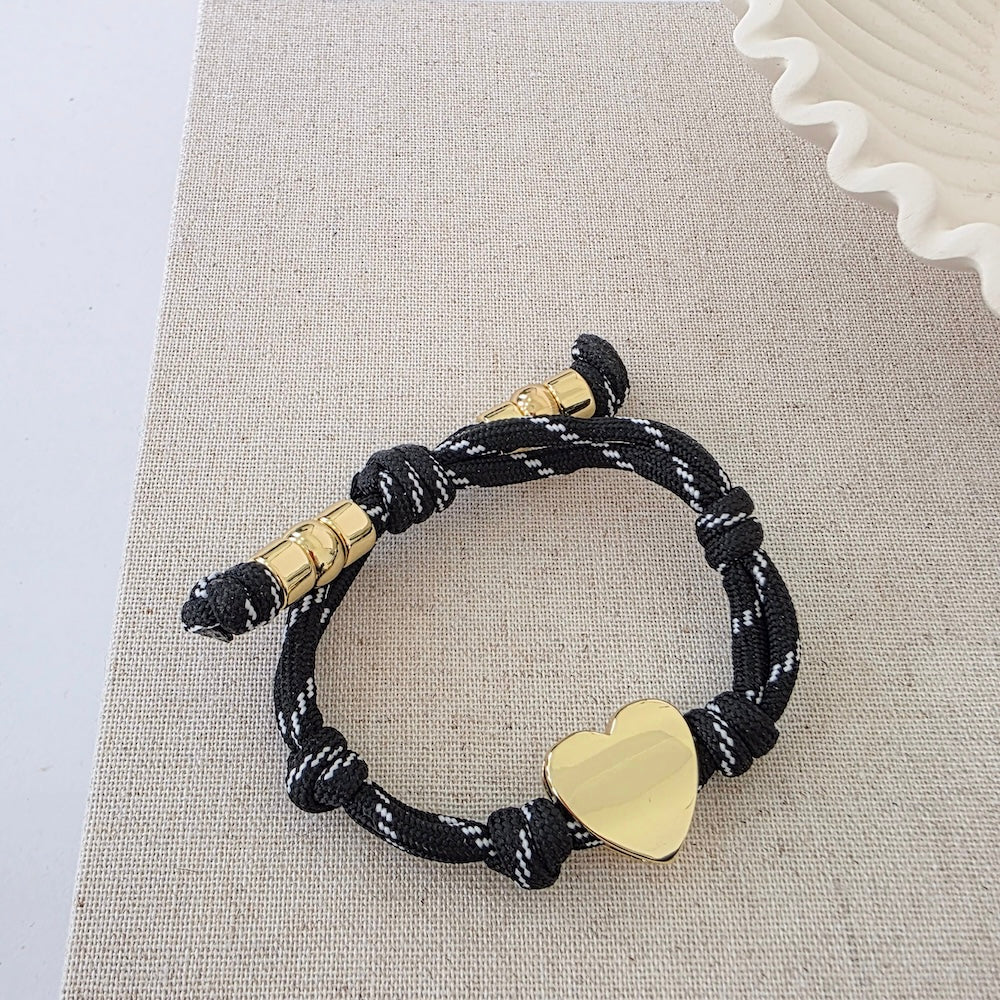 Knotty Cord Heart Bracelet - WATERPROOF-Bracelet-Pretty Simple