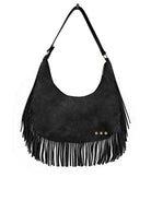 Loretta Suede Fringe Slouchy Bag-Shoulder Bag-Pretty Simple