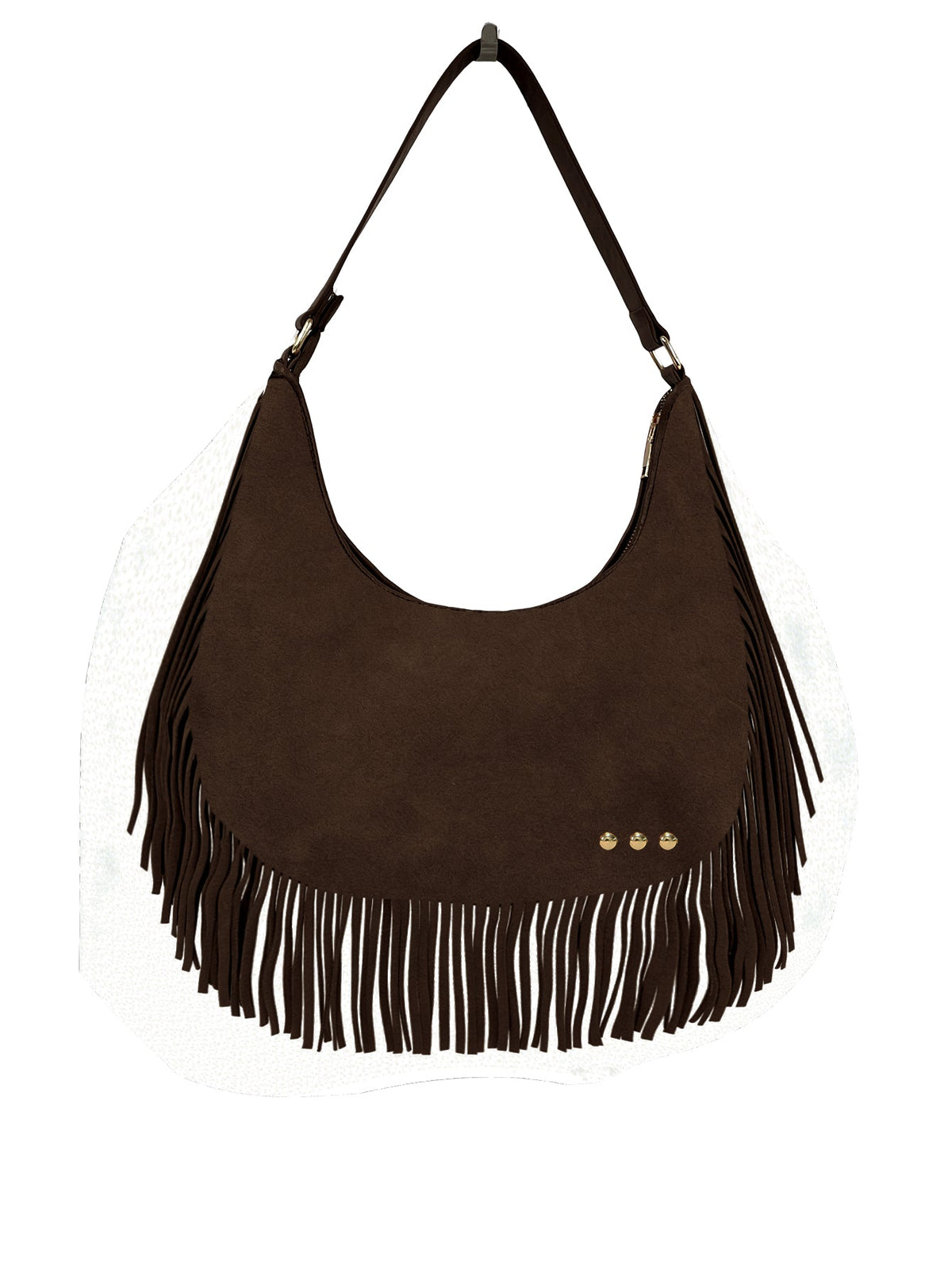 Loretta Suede Fringe Slouchy Bag-Shoulder Bag-Pretty Simple