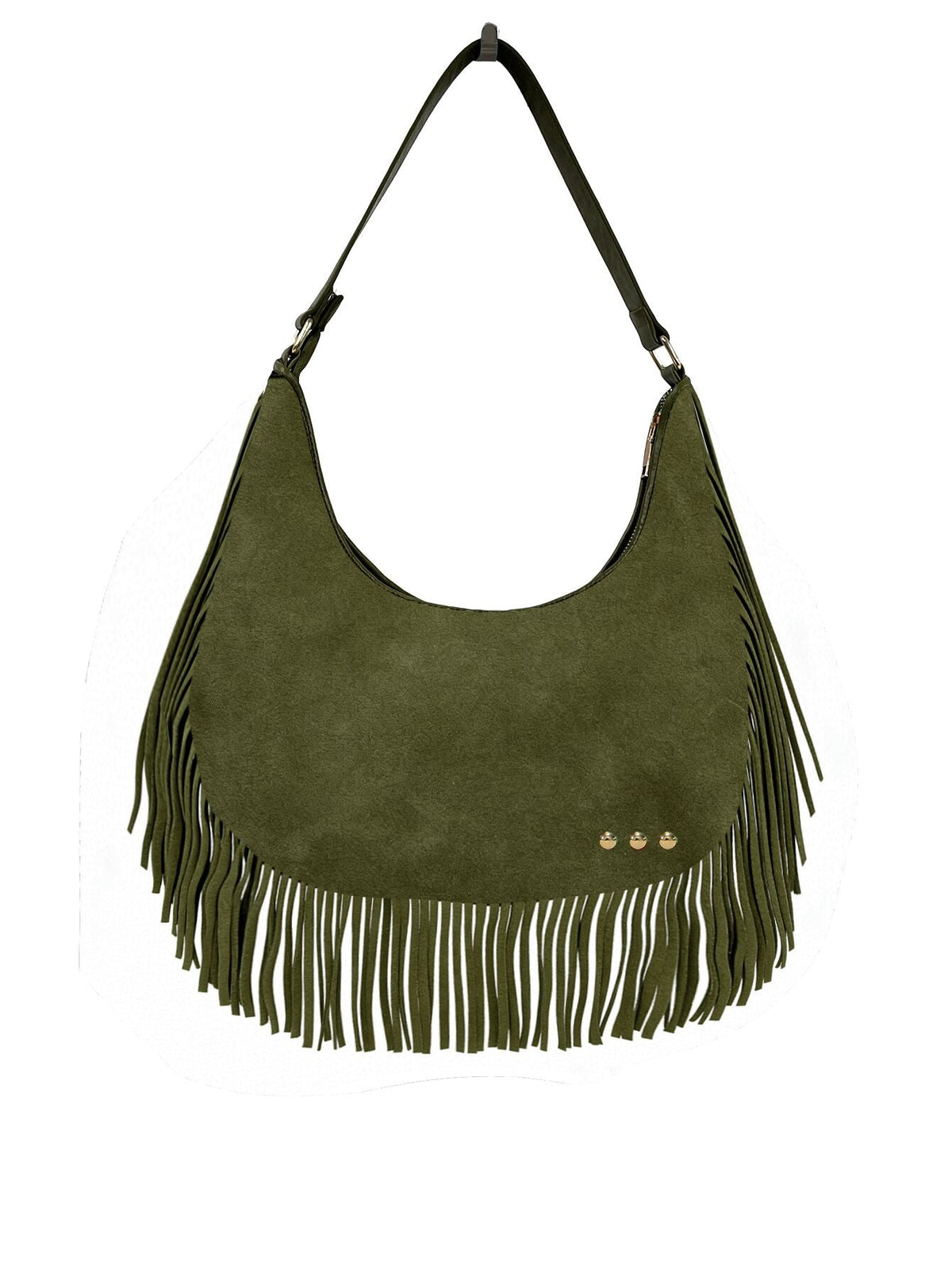 Loretta Suede Fringe Slouchy Bag-Shoulder Bag-Pretty Simple