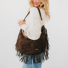 Loretta Suede Fringe Slouchy Bag-Shoulder Bag-Pretty Simple