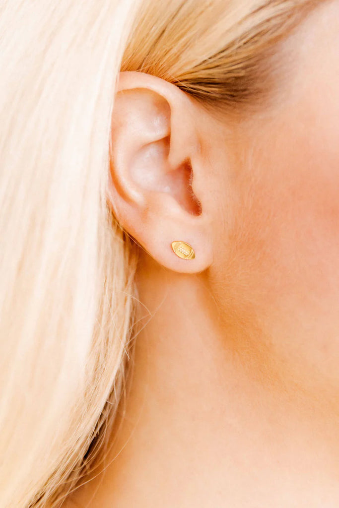 Screwback Stud Earrings - Football-230 Jewelry-Linny Co-Hello Friends Boutique-Woman's Fashion Boutique Located in Traverse City, MI
