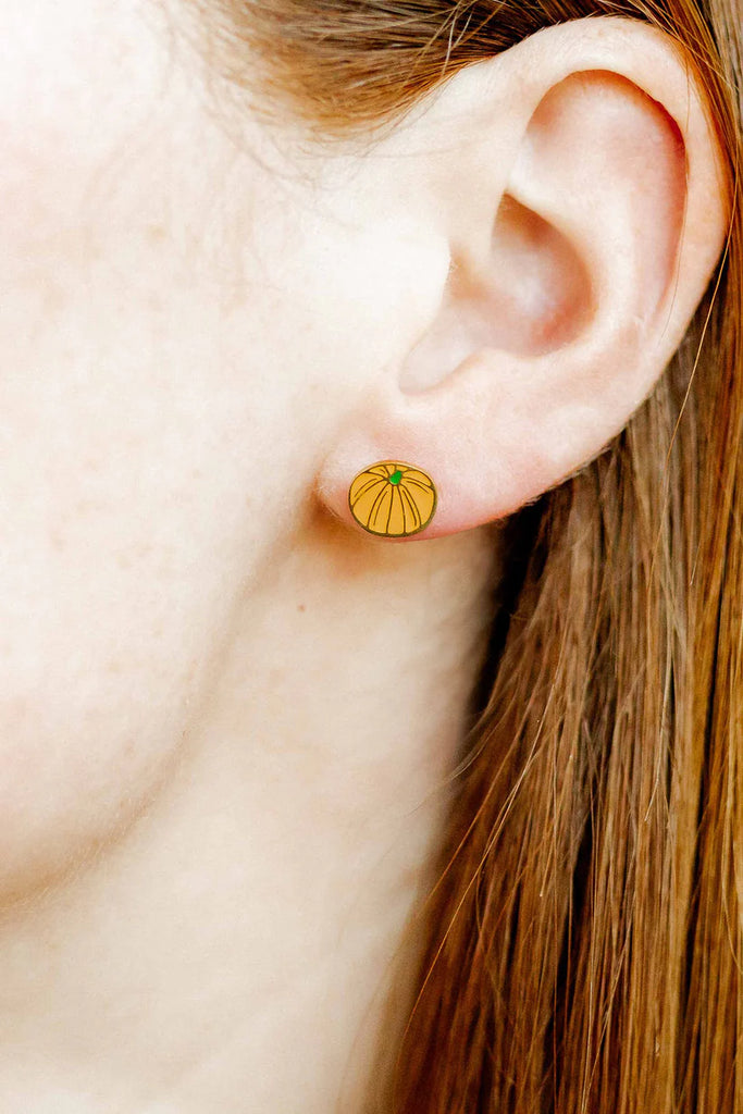 Screwback Stud Earrings - Knox Pumpkin-230 Jewelry-Linny Co-Hello Friends Boutique-Woman's Fashion Boutique Located in Traverse City, MI