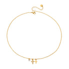 Petite Double Cross Necklace - WATERPROOF-Necklace-Pretty Simple