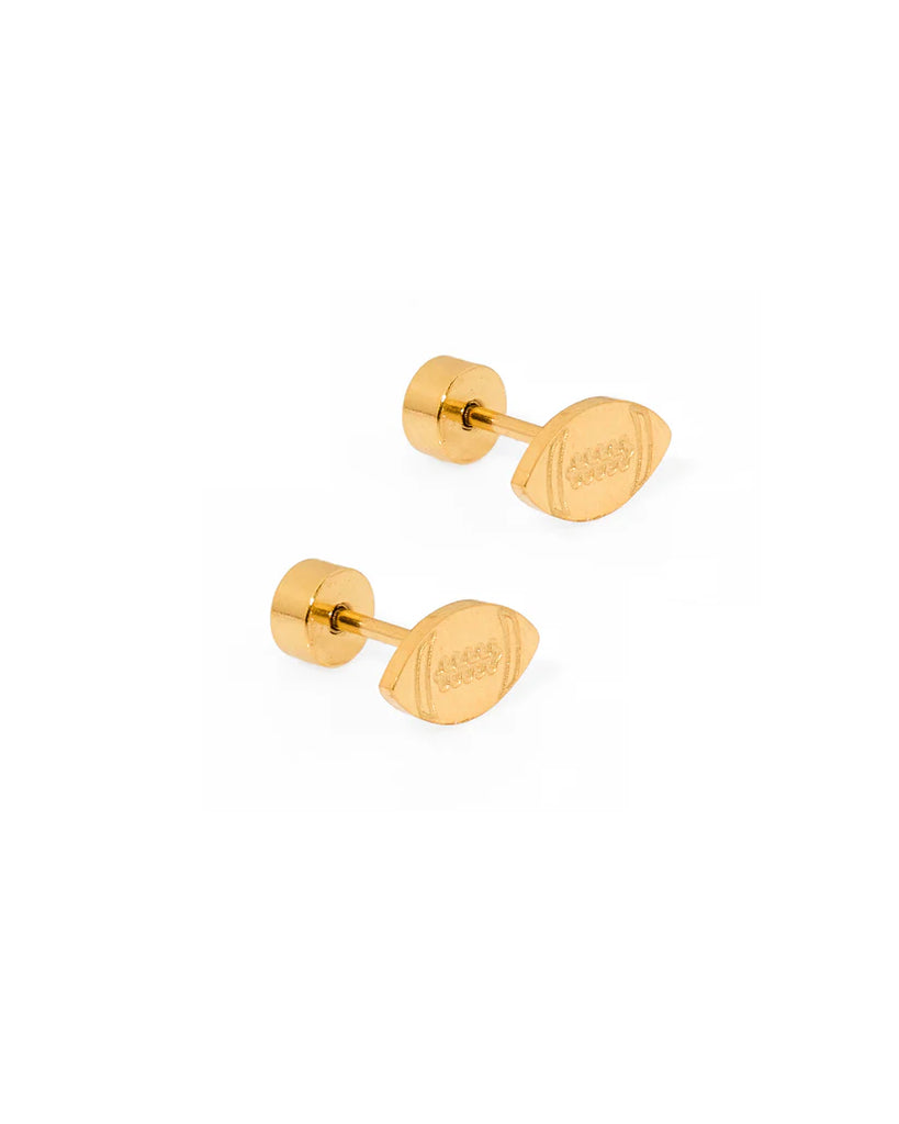Screwback Stud Earrings - Football-230 Jewelry-Linny Co-Hello Friends Boutique-Woman's Fashion Boutique Located in Traverse City, MI