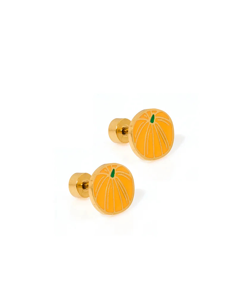 Screwback Stud Earrings - Knox Pumpkin-230 Jewelry-Linny Co-Hello Friends Boutique-Woman's Fashion Boutique Located in Traverse City, MI