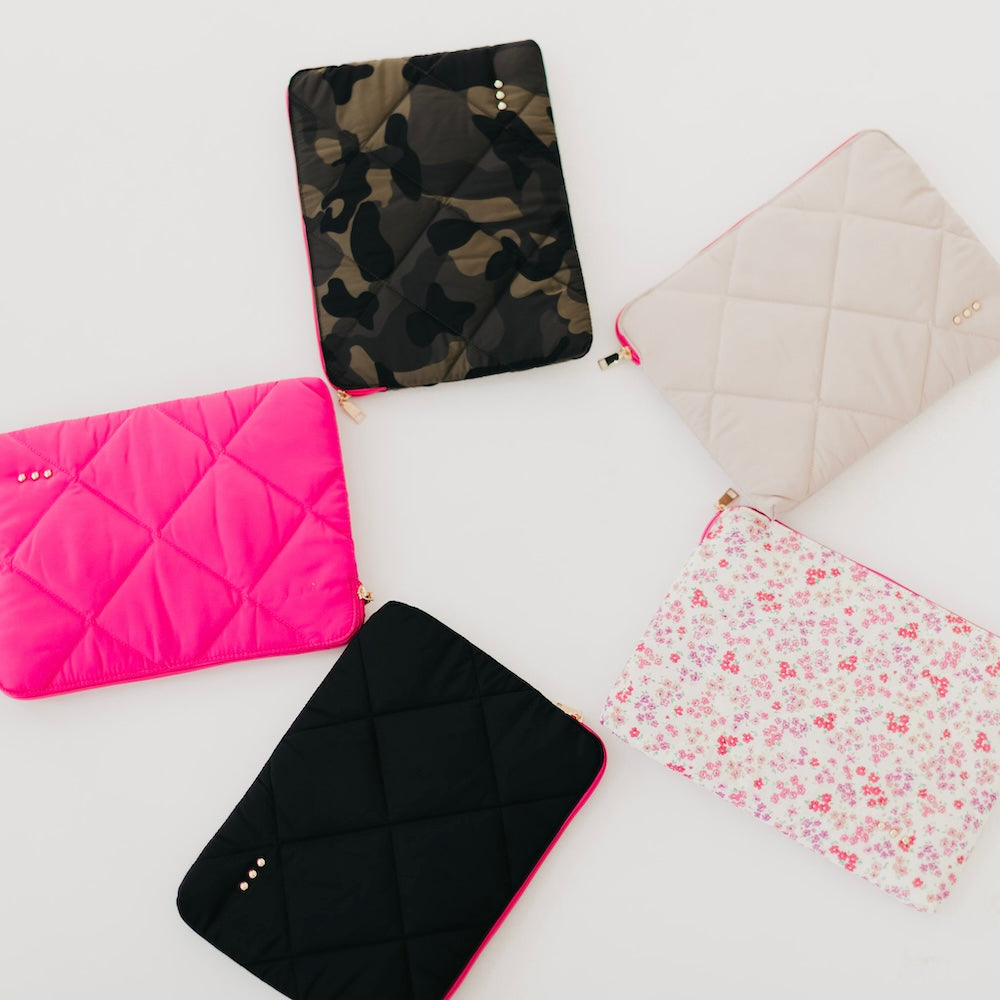 Palmer Puffer Laptop Sleeve-Bag Accessories-Pretty Simple Wholesale-Hello Friends Boutique-Woman's Fashion Boutique Located in Traverse City, MI