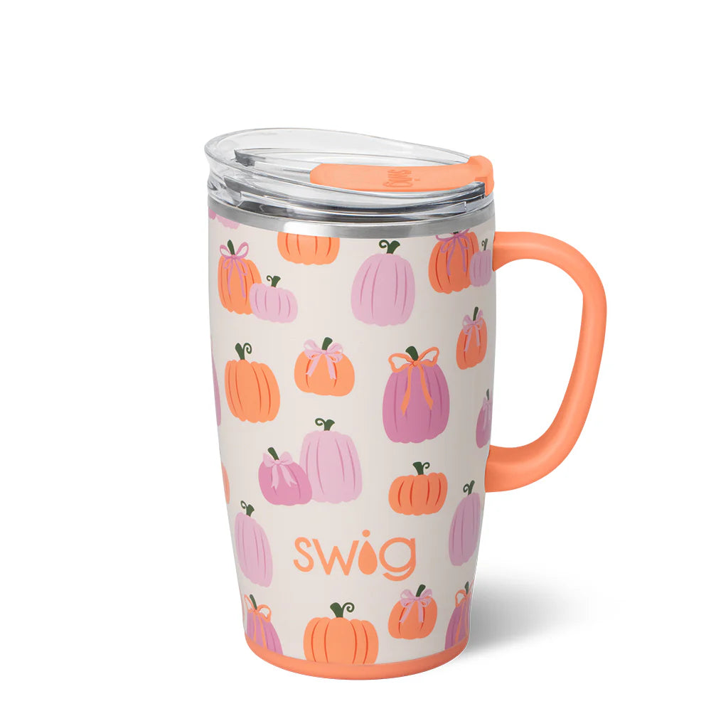 Pumpkins and Bows Travel Mug 18oz-300 Treats/Gift-Swig Life-Hello Friends Boutique-Woman's Fashion Boutique Located in Traverse City, MI
