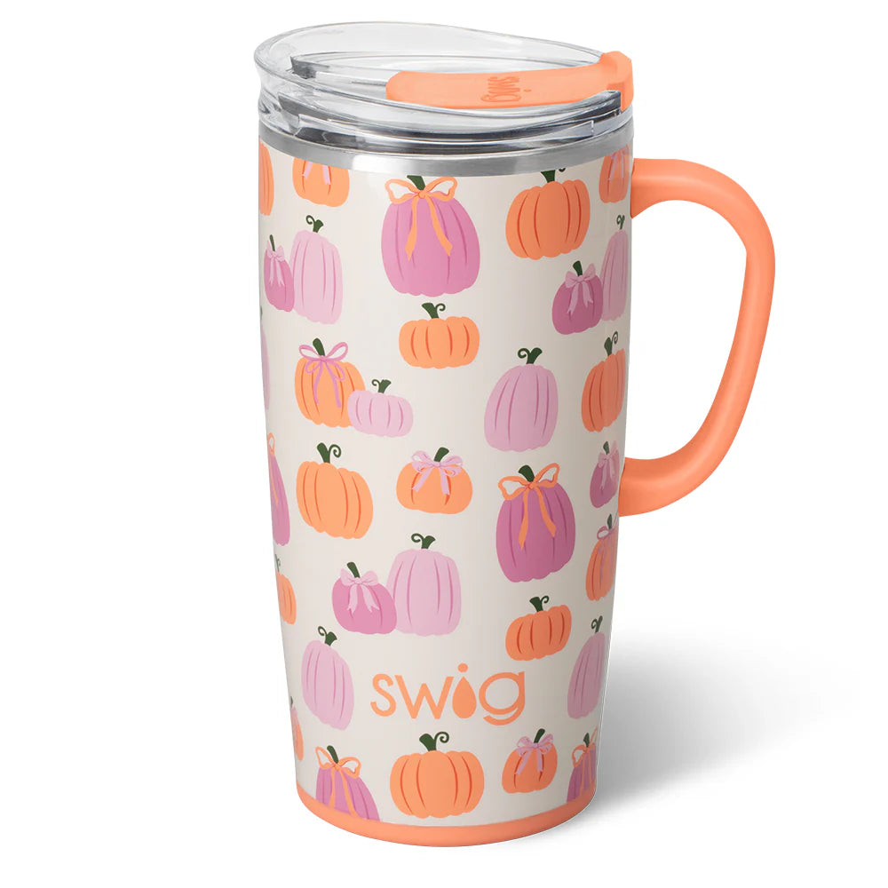 Pumpkin and Bows Travel Mug 22oz-300 Treats/Gift-Swig Life-Hello Friends Boutique-Woman's Fashion Boutique Located in Traverse City, MI