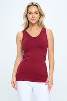 Buttersoft Reversible V/U Seamless Tank - Burgundy