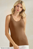 Reversible U/V-Neckline Tank with Built-in Bra