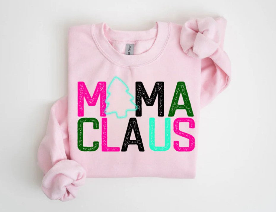 Mama Claus Light Pink Sweatshirt (S-3XL)-500 History-Vivid Tee Company-Hello Friends Boutique-Woman's Fashion Boutique Located in Traverse City, MI