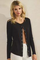 LuxeAir Ribbed Long Sleeve Button Up Cardigan