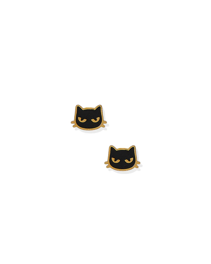 Screwback Stud Earrings - Black Cat-230 Jewelry-Linny Co-Hello Friends Boutique-Woman's Fashion Boutique Located in Traverse City, MI