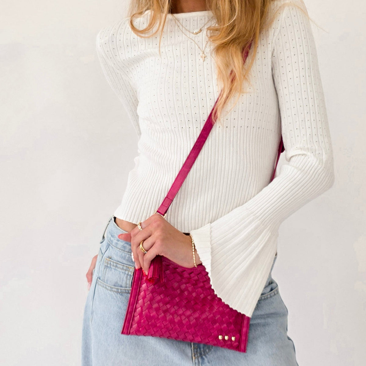 Veda Woven Crossbody and Clutch Bag-Crossbody Bag-Pretty Simple