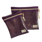 LIVE BOX- Suede Soul Bordeaux - Large Multi Use Clear Pouch