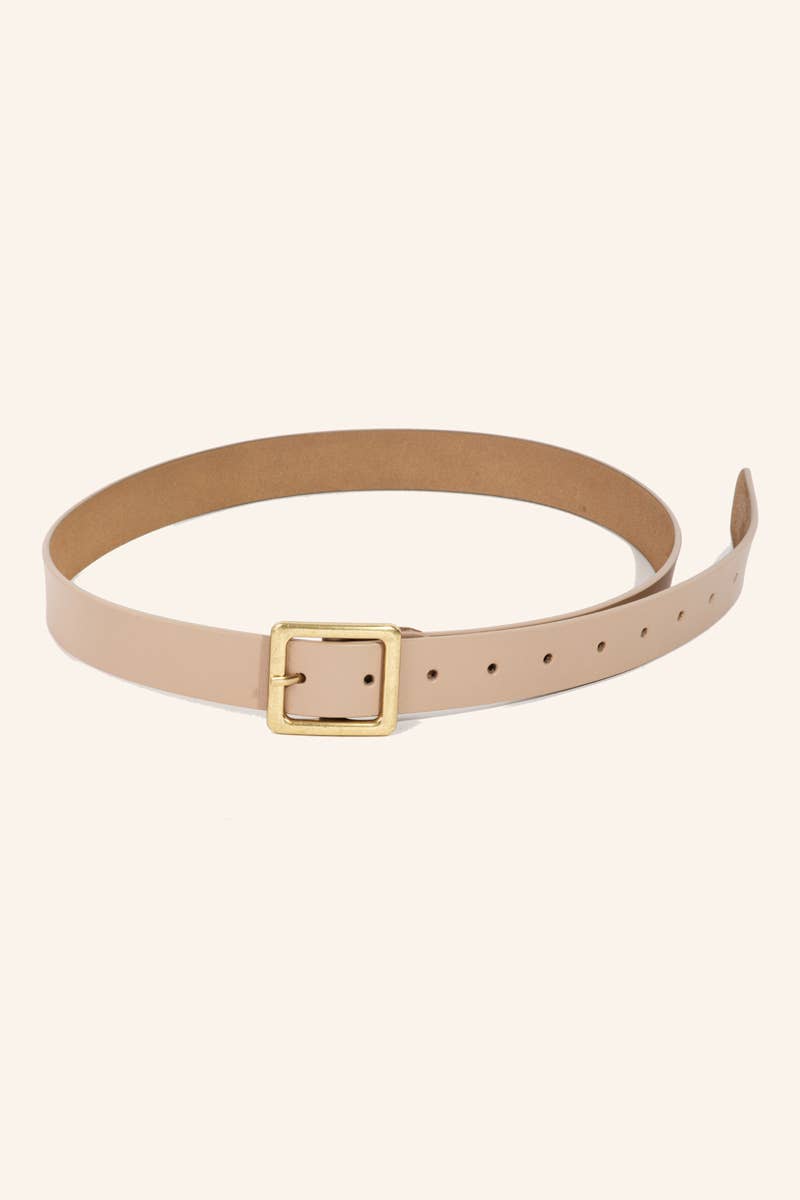 Genuine Leather Square Buckle Belt-280 Other Accessories-Anarchy Street-Hello Friends Boutique-Woman's Fashion Boutique Located in Traverse City, MI