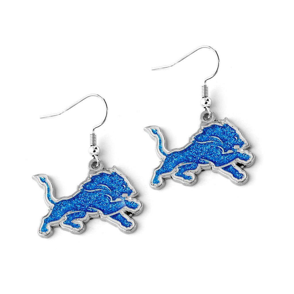 Detroit Lions Glitter Earrings-240 Jewelry-Aminco USA-Hello Friends Boutique-Woman's Fashion Boutique Located in Traverse City, MI
