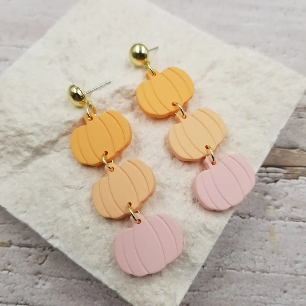 Pumpkin Drop Earrings-240 Jewelry-faire - Treasure Wholesale-Hello Friends Boutique-Woman's Fashion Boutique Located in Traverse City, MI