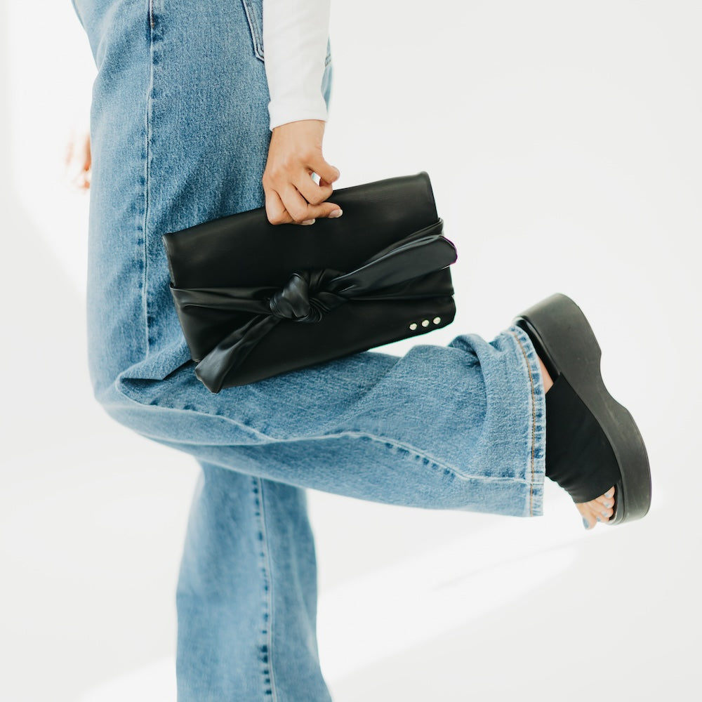 Billie Bow Clutch Crossbody Bag-Clutch-Handbags & Crossbody Bags-Hello Friends Boutique-Woman's Fashion Boutique Located in Traverse City, MI
