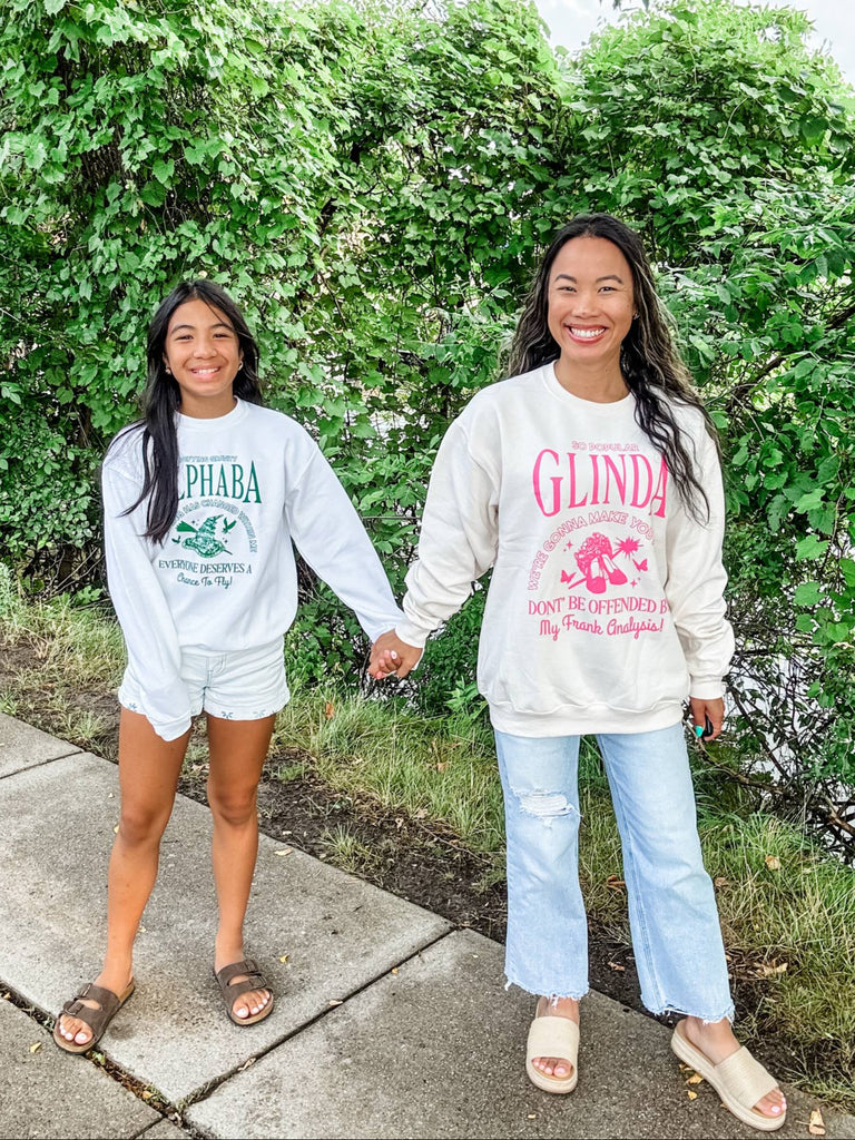 Elphaba OR Glinda Youth (XS-XL) & Adult Sweatshirt (S-2XL)-150 Sweatshirts/Hoodies-Poppy & Pine-Hello Friends Boutique-Woman's Fashion Boutique Located in Traverse City, MI