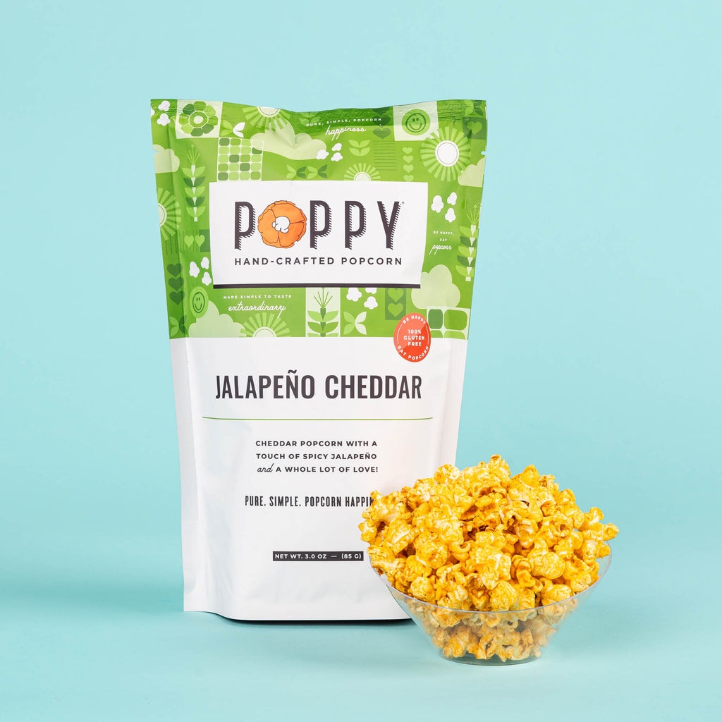 Jalapeño Cheddar Popcorn-300 Treats/Gift-Poppy Hand-Crafted Popcorn-Hello Friends Boutique-Woman's Fashion Boutique Located in Traverse City, MI