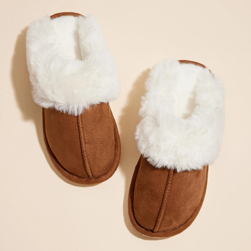 Sherpa Fur Slippers (6-11)-250 Shoes-faire - Lilla Haven-Hello Friends Boutique-Woman's Fashion Boutique Located in Traverse City, MI