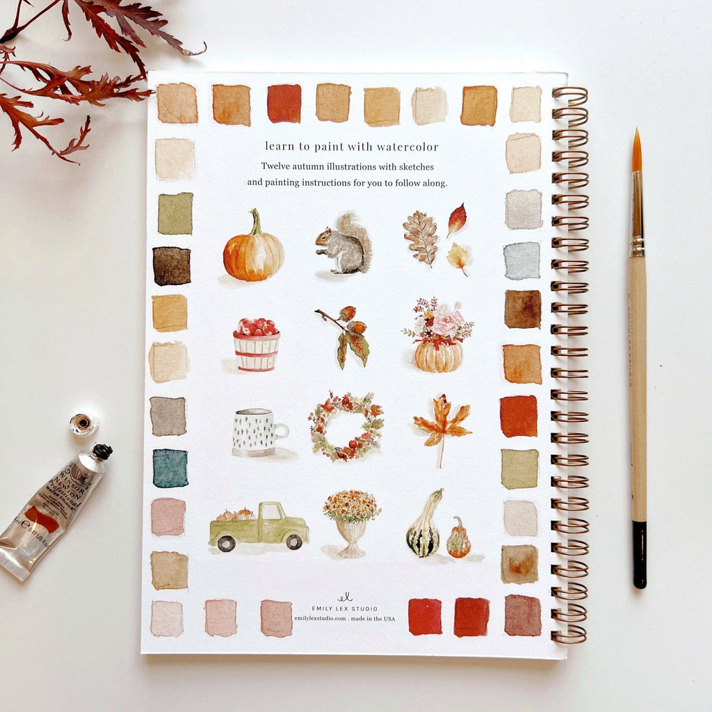 Autumn Bliss Watercolor Workbook-300 Treats/Gift-emily lex studio-Hello Friends Boutique-Woman's Fashion Boutique Located in Traverse City, MI