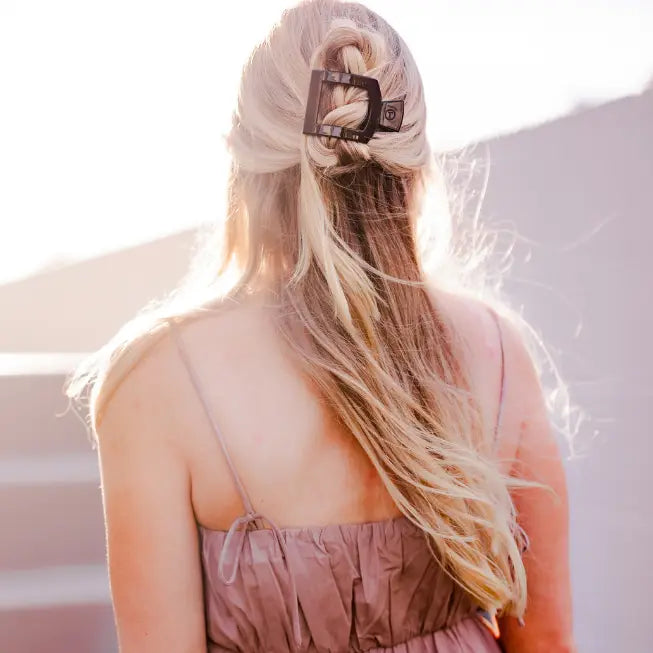 Square Flat Hair Clip | Tortoise-290 Beauty-faire - TELETIES-Hello Friends Boutique-Woman's Fashion Boutique Located in Traverse City, MI