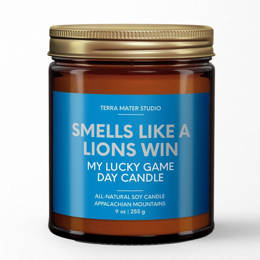 Lions Win Lucky Game Day Candle-300 Treats/Gift-Terra Mater Studio LLC-Hello Friends Boutique-Woman's Fashion Boutique Located in Traverse City, MI