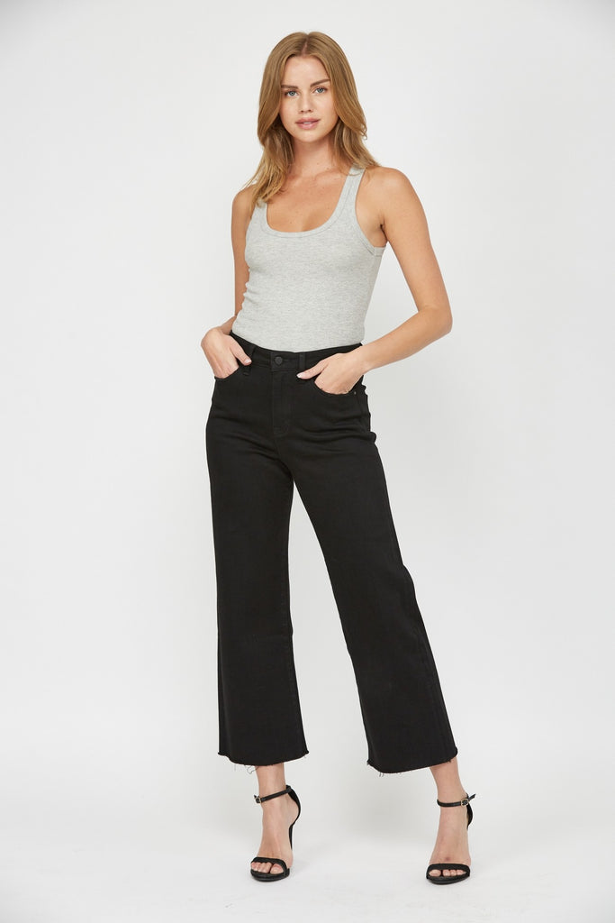 Wide Leg Crop in Black (24-22W) - PREORDER-500 History-Mica Denim-Hello Friends Boutique-Woman's Fashion Boutique Located in Traverse City, MI