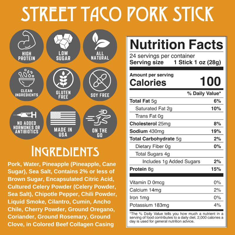 Street Taco Pork Stick-300 Treats/Gift-Righteous Felon Craft Jerky-Hello Friends Boutique-Woman's Fashion Boutique Located in Traverse City, MI