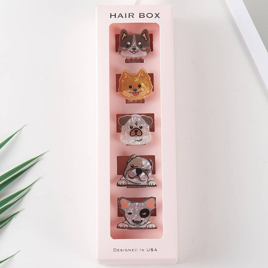Dogs Assorted Mini Claw Hair Clip Set-280 Other Accessories-Fashion City-Hello Friends Boutique-Woman's Fashion Boutique Located in Traverse City, MI