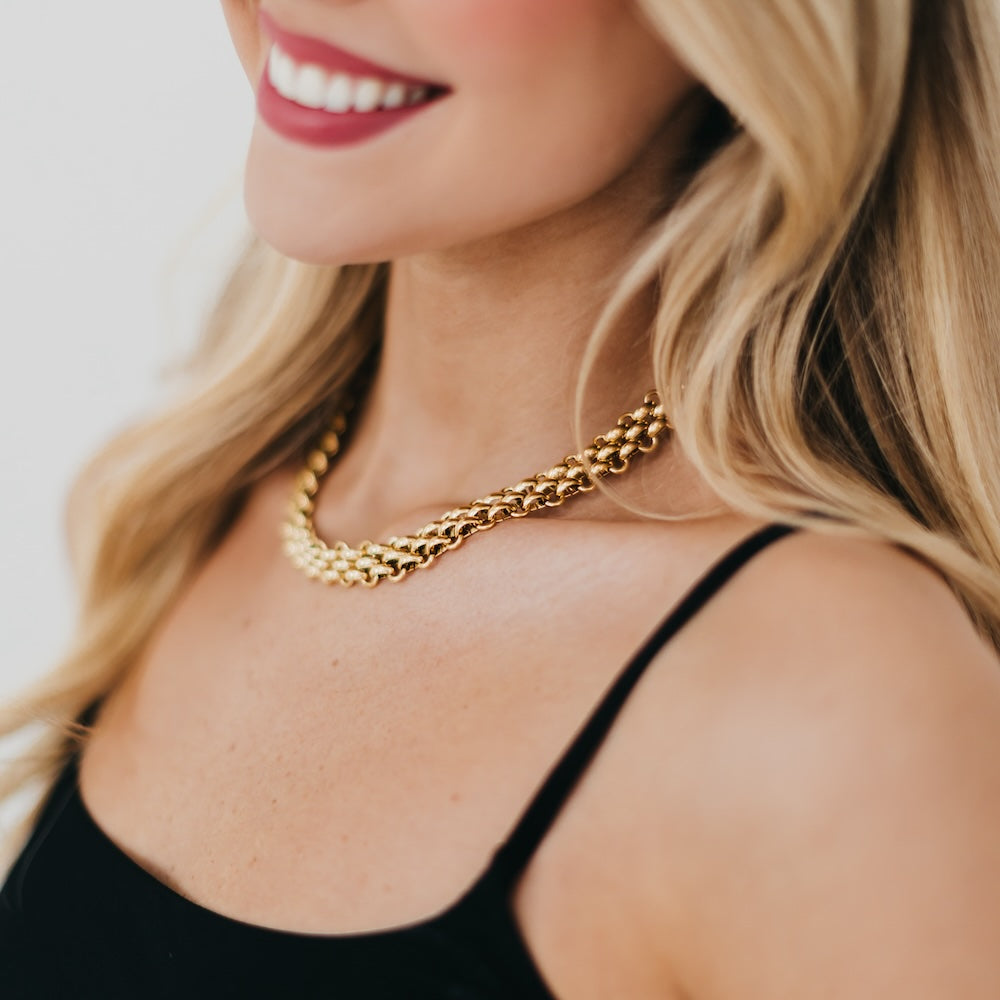 Elise Woven Chain Necklace - WATERPROOF-Necklace-Jewelry-Hello Friends Boutique-Woman's Fashion Boutique Located in Traverse City, MI