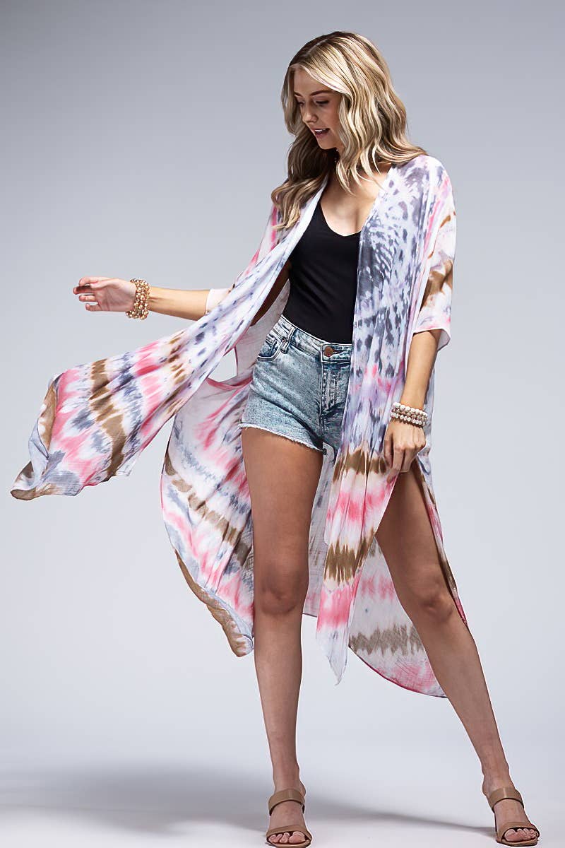 Drifted Dreams Tie-Dye Kimono (OS)-160 Cardigans/Kimonos-Urbanista-Hello Friends Boutique-Woman's Fashion Boutique Located in Traverse City, MI