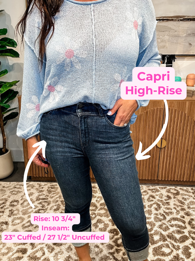 In The Meadows High Waist Capri Denim (0-24W)-200 Denim-Judy Blue-Hello Friends Boutique-Woman's Fashion Boutique Located in Traverse City, MI