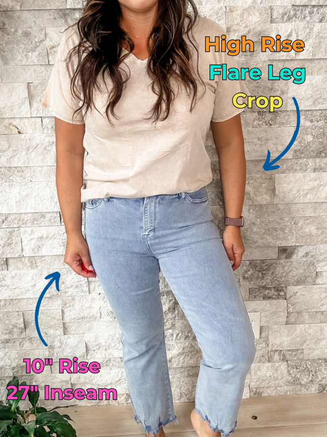 High Rise Flare Crop in Blue Shadow (24-22W) - PREORDER-500 History-Mica Denim-Hello Friends Boutique-Woman's Fashion Boutique Located in Traverse City, MI