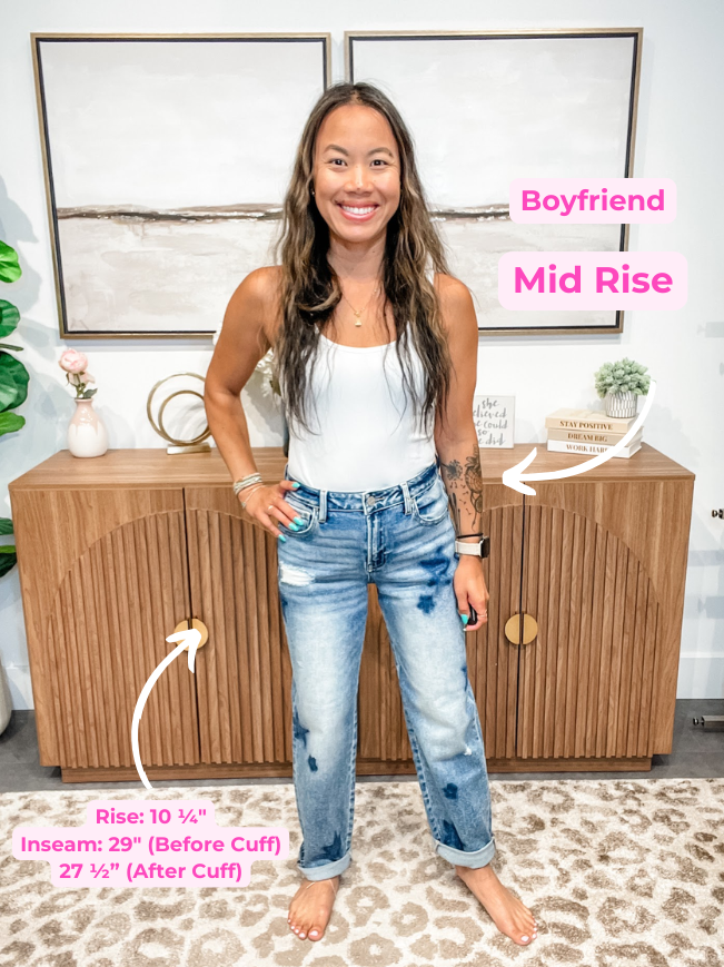 Starry Shadows Boyfriend Jeans (0-15, 1X-3X)-200 Denim-RISEN-Hello Friends Boutique-Woman's Fashion Boutique Located in Traverse City, MI