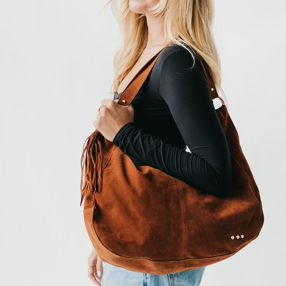 Hazel Hobo Shoulder Bag with Tassel-Sling Bag-Bum & Sling Bags-Hello Friends Boutique-Woman's Fashion Boutique Located in Traverse City, MI